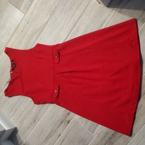 Forever 21 Red Retro Rockabilly Pinup Dress 1950s Coquette Pockets Medium